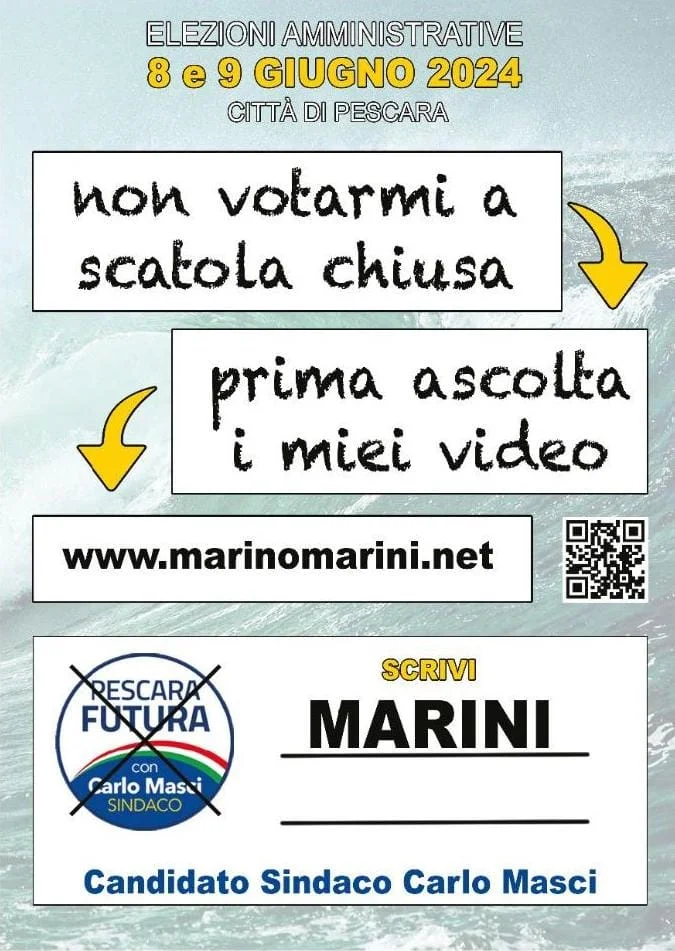 Volantino delle elezioni amministrative di giugno 2024